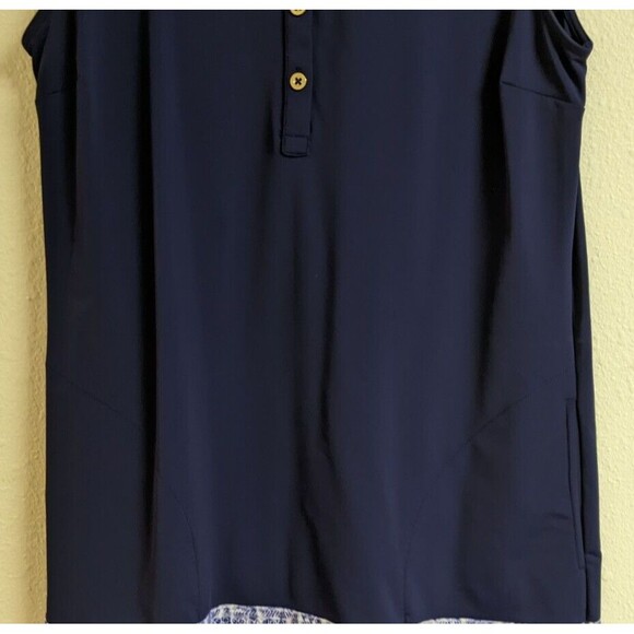 TALBOTS Cabana Life Sleeveless Swim Dress Navy Blue Size Small - Picture 5 of 9